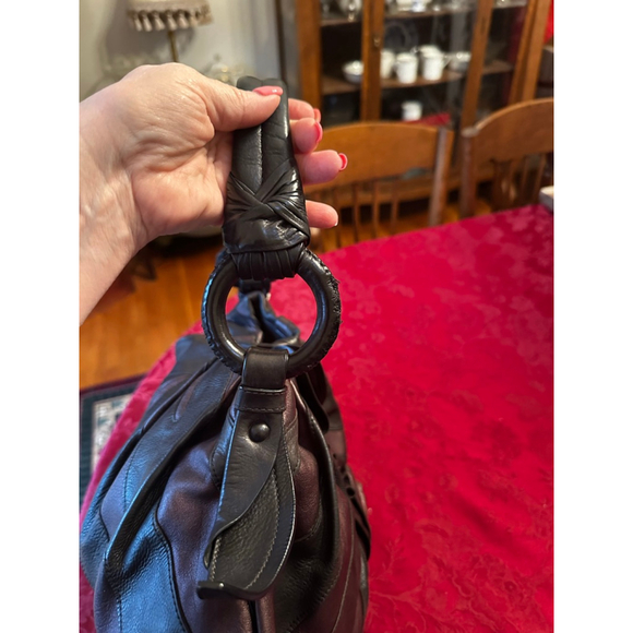 Prada Vitellino Mordo Hobo Shoulder Bag in Black/ Purple - Picture 5 of 11